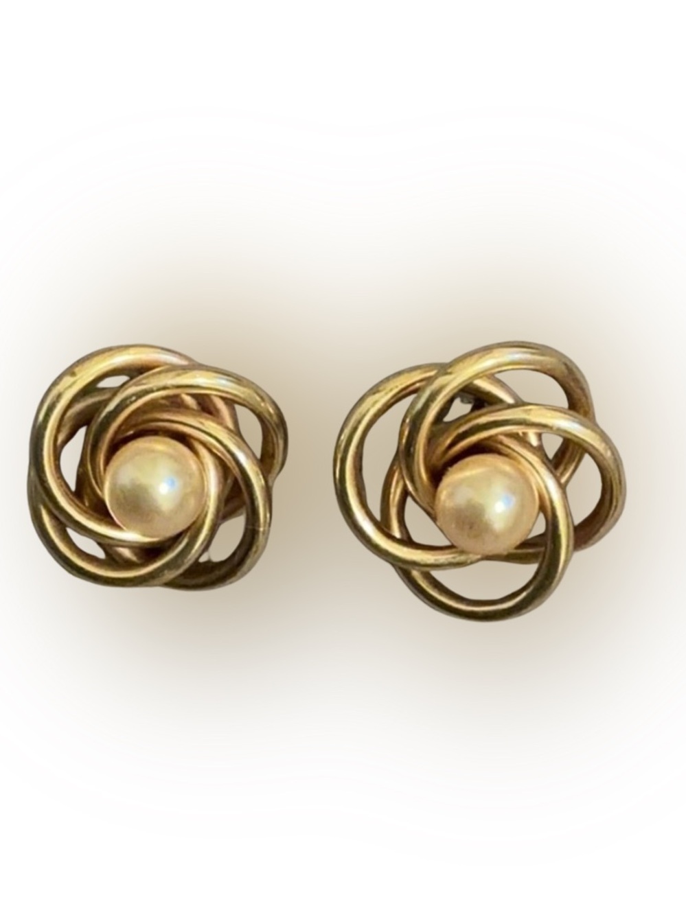 Vintage 14K Solid Gold Multi-Loop Love Knot Earring Jackets
